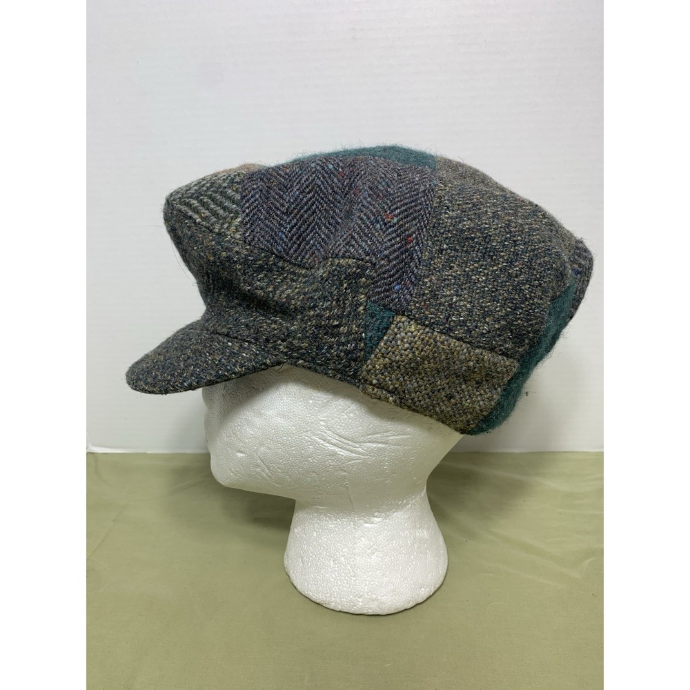 VTG Donegal Tweed Newsboy Cap Hat Quill'sIreland 100% Irish Wool Plaid Men Sz S - Picture 2 of 7
